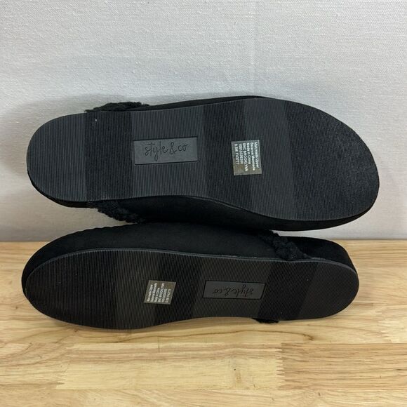 STYLE & CO Brooklyn Cozy Slipper Mules- Black- Size 8.5 M- NIB - Picture 6 of 8